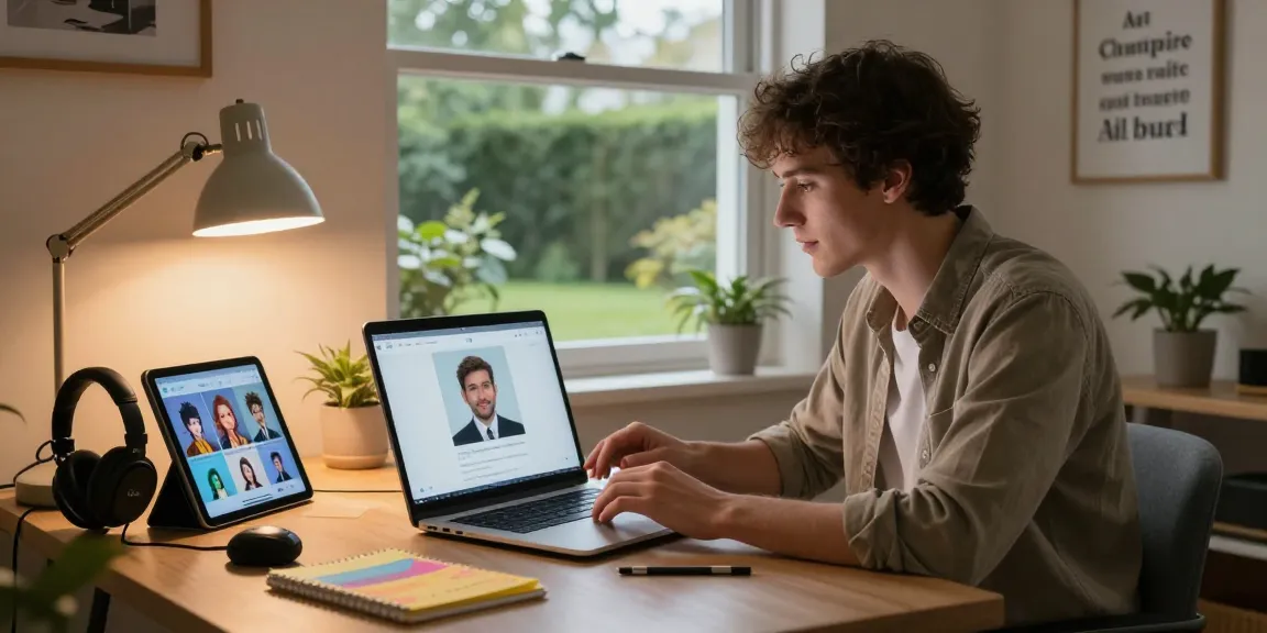 Explore crush on ai in a cozy home office with engaging chatbot interaction, highlighting AI's role in companionship.